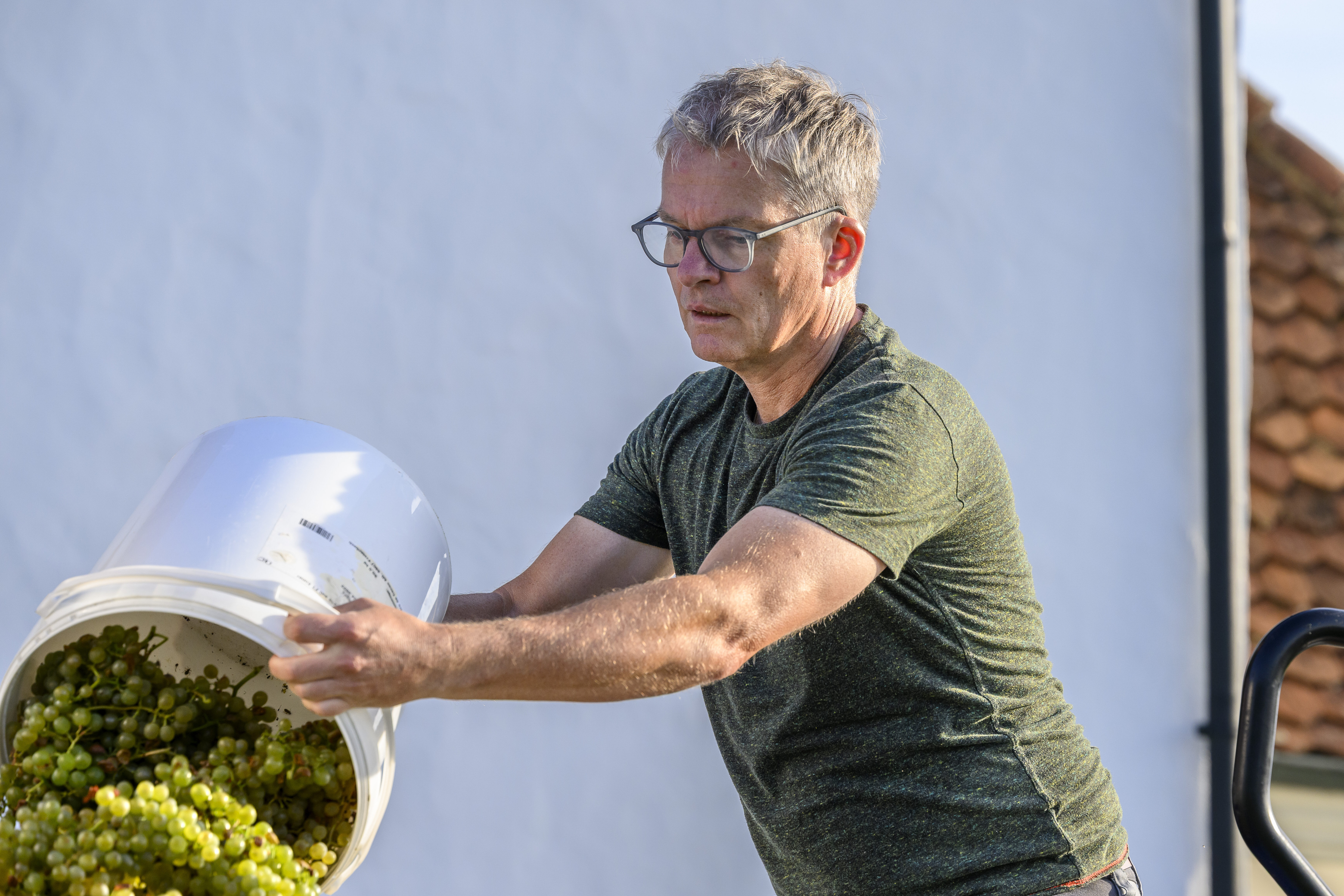 Christian Kelter bei der Ernte